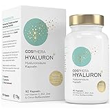 Hyaluronsäure Kapseln hochdosiert mit 500 mg pro Kapsel - 90 vegane Hyaluron Kapseln im 3 Monatsvorrat - 500-700 kDa I...