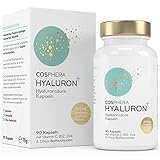 Hyaluronsäure Kapseln hochdosiert mit 500 mg pro Kapsel - 90 vegane Hyaluron Kapseln im 3 Monatsvorrat - 500-700 kDa I...