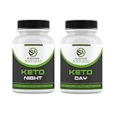 Keto Day & Night Sparpaket, Magnesium, Vitamin B6, Grünteeextrakt, L-Carnitin & L-Tyrosin, 1 Monat Vorrat, 180 Kapsel